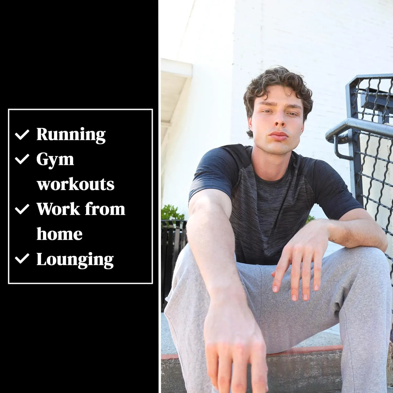 [5 Pack] Mens Workout Short Sleeve Dry Fit T Shirts Quick Dry Active Athletic Crewneck Running Gym Moisture Wicking Tee Tops
