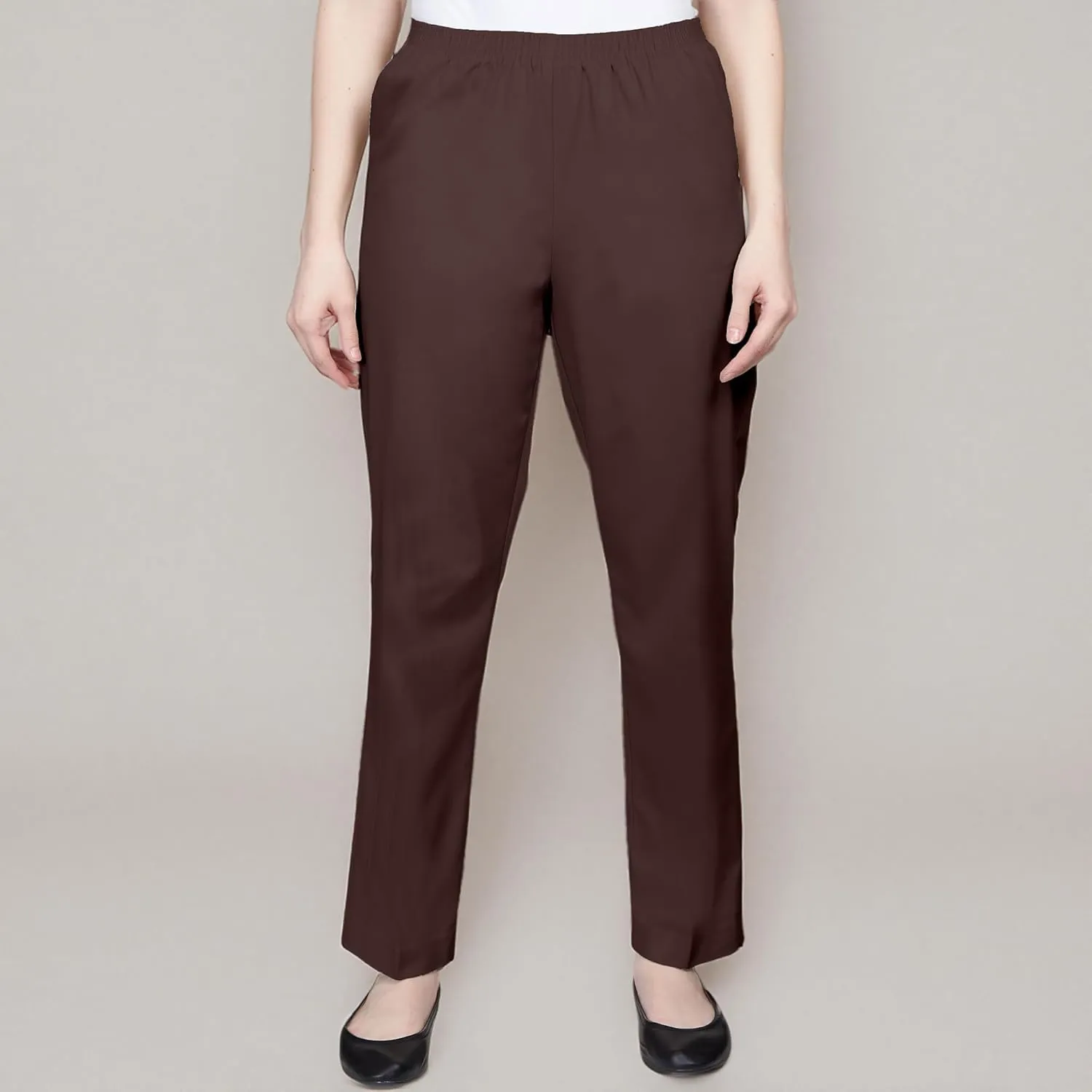 Alfred Dunner Womens Plus-Size Soft Twill Mid-Rise Regular Fit Straight Leg Short Length Casual Pant