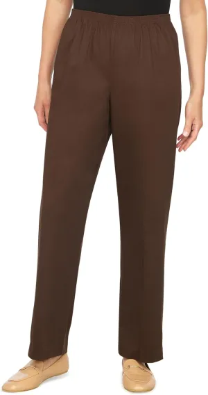 Alfred Dunner Womens Plus-Size Soft Twill Mid-Rise Regular Fit Straight Leg Short Length Casual Pant