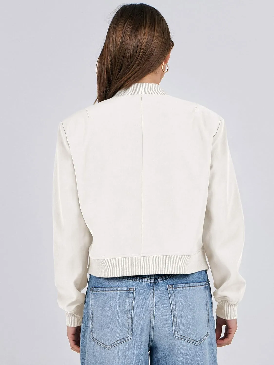 ANRABESS Womens Bomber Jacket Button Cropped Casual Varsity Jackets Shackets Fall Trendy Fashion Travel Outfits with Pockets