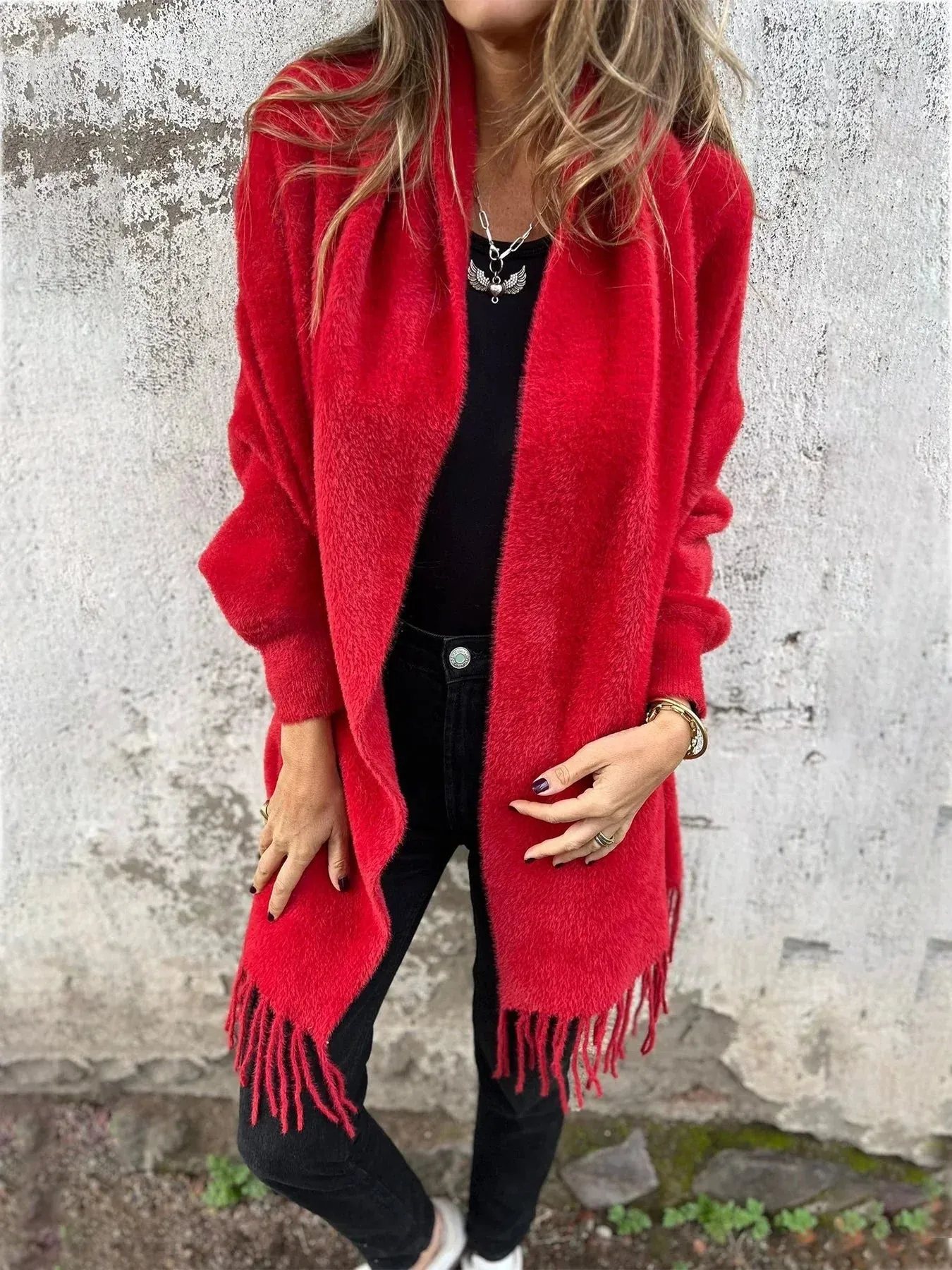 AOIBHE - Elegant Drape Cardigan