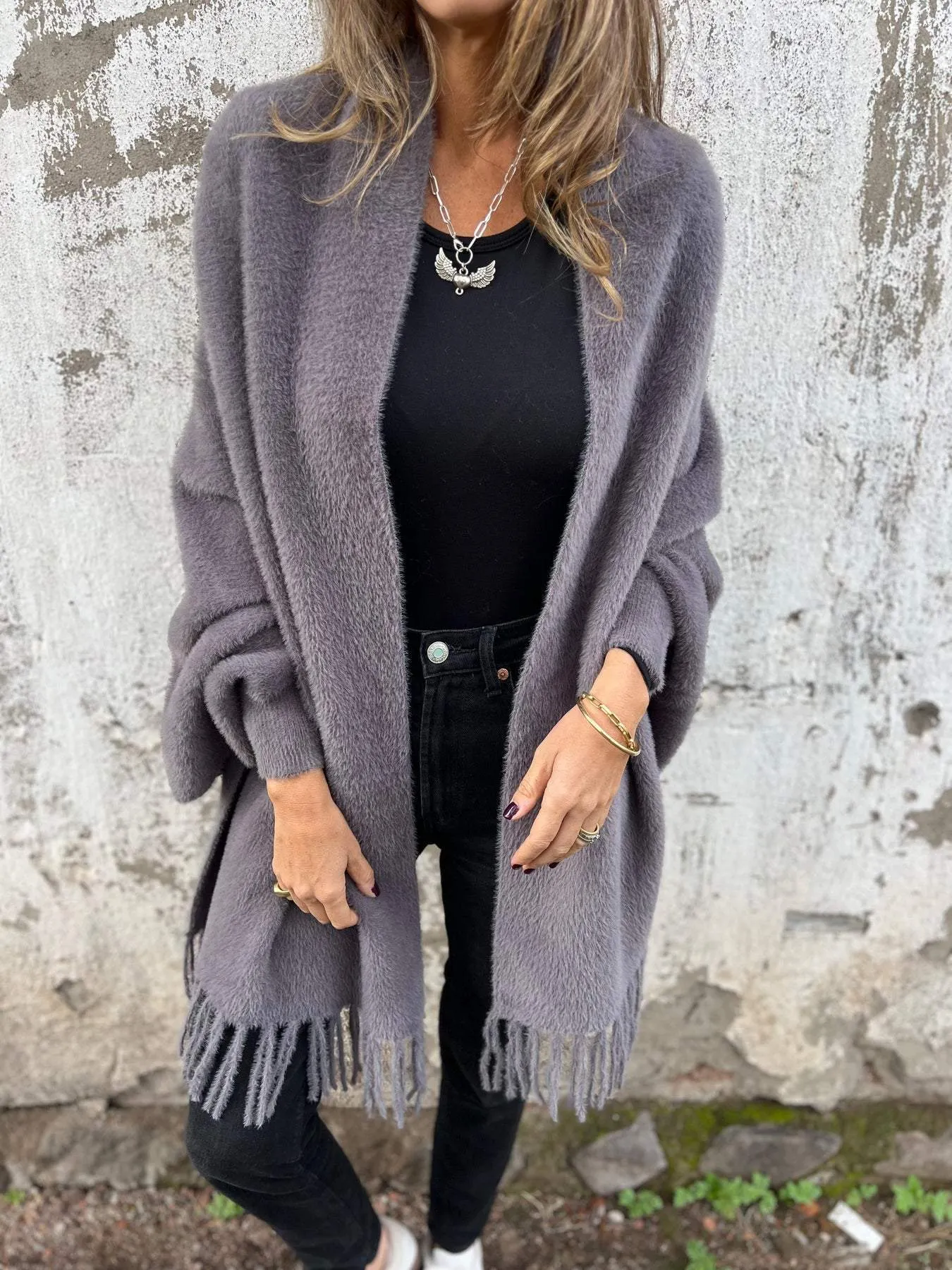 AOIBHE - Elegant Drape Cardigan