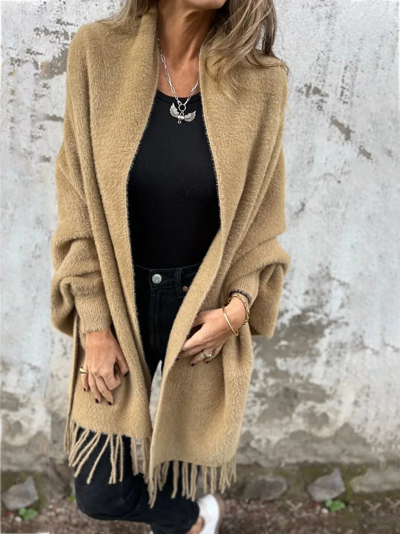 AOIBHE - Elegant Drape Cardigan