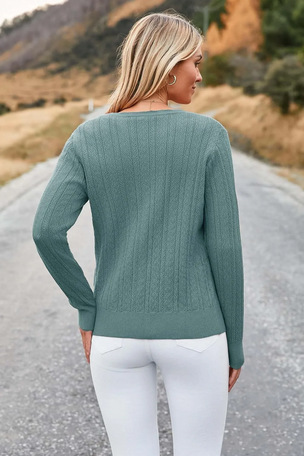 Arach&Cloz Women Sweaters 2025 Spring Ultra-Soft Long Sleeve Business Casual Outfit Crewneck Fashion Top Knit Pullover