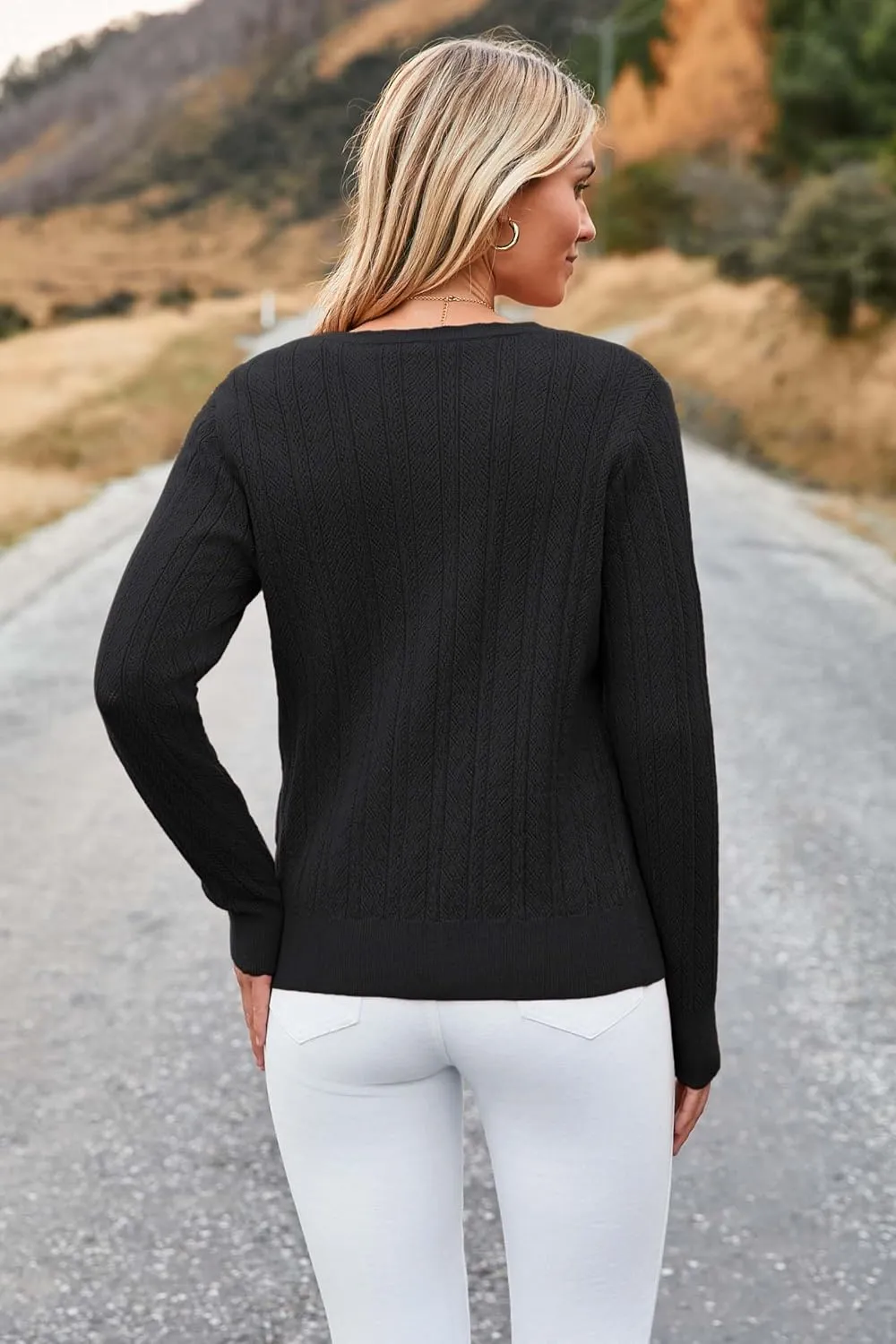 Arach&Cloz Women Sweaters 2025 Spring Ultra-Soft Long Sleeve Business Casual Outfit Crewneck Fashion Top Knit Pullover