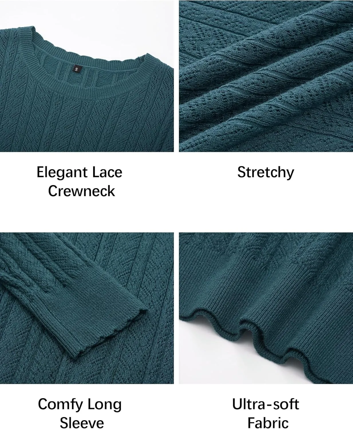 Arach&Cloz Women Sweaters 2025 Spring Ultra-Soft Long Sleeve Business Casual Outfit Crewneck Fashion Top Knit Pullover