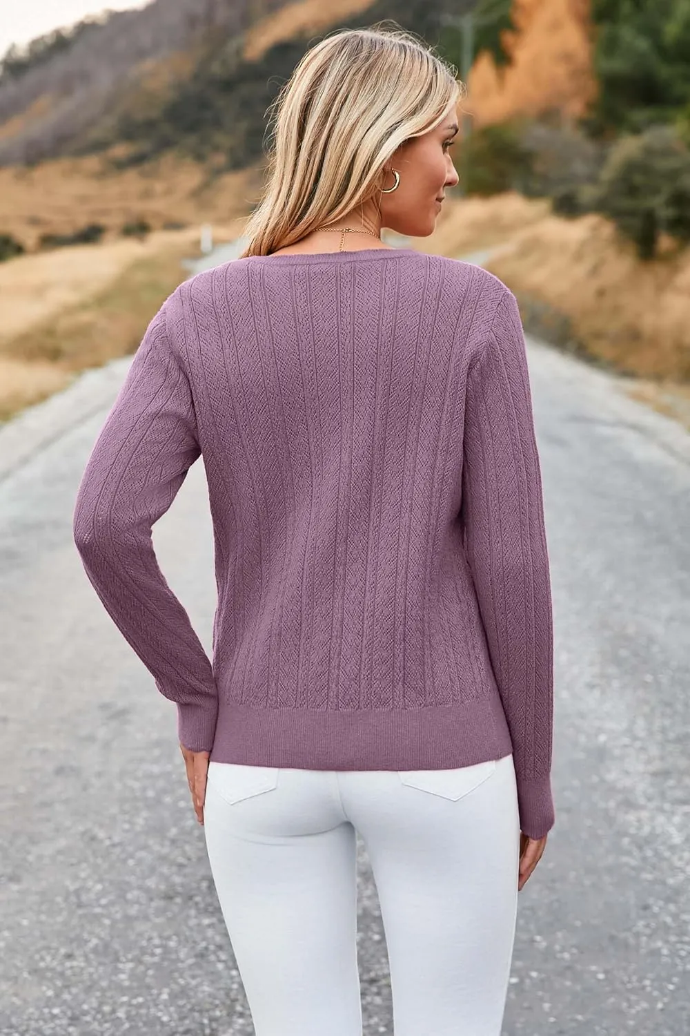 Arach&Cloz Women Sweaters 2025 Spring Ultra-Soft Long Sleeve Business Casual Outfit Crewneck Fashion Top Knit Pullover
