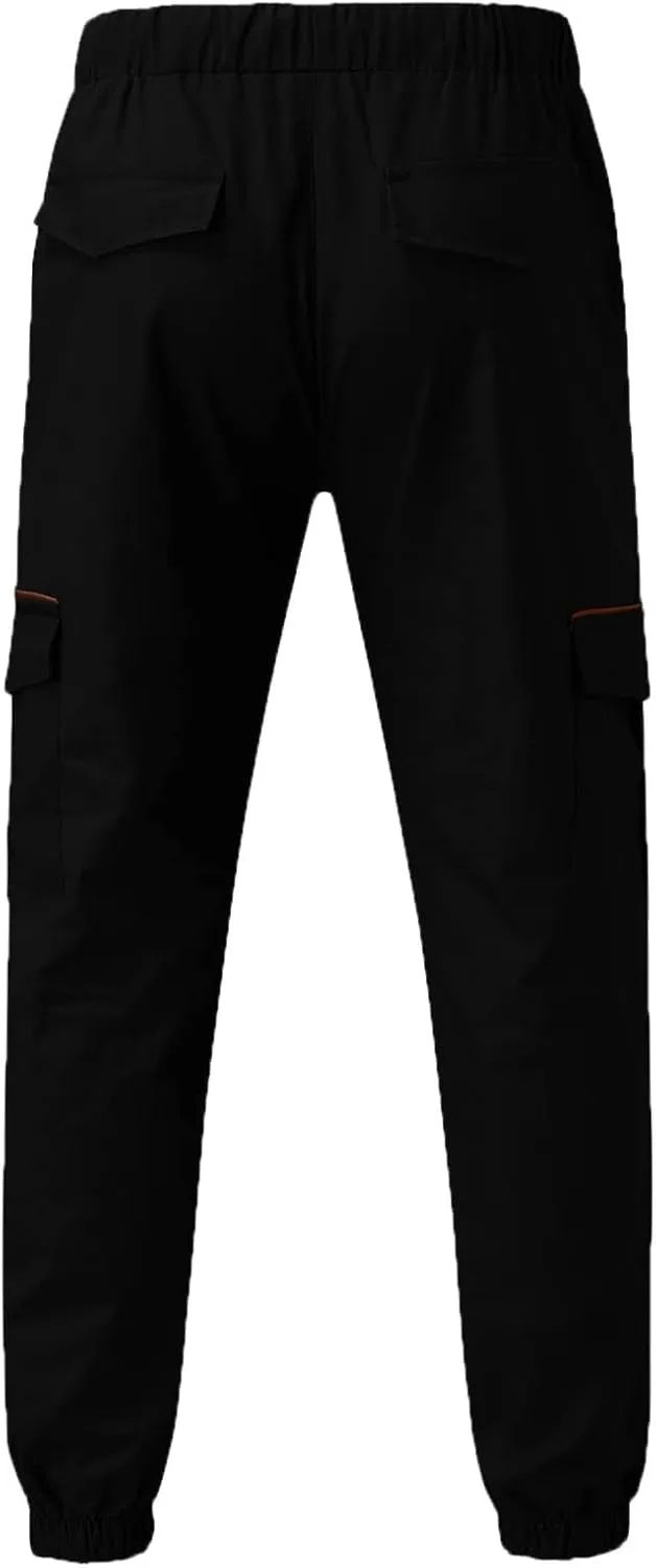 Cargo Sweatpants for Men Big and Tall Pants Men Mens Sweatpants Athletic Workout Casual Jogger Black Long Track Pants