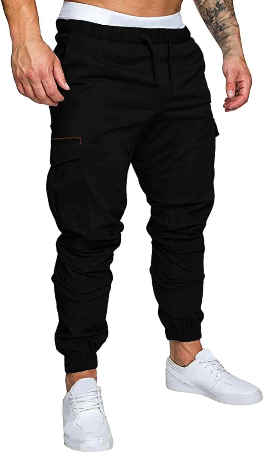 Cargo Sweatpants for Men Big and Tall Pants Men Mens Sweatpants Athletic Workout Casual Jogger Black Long Track Pants