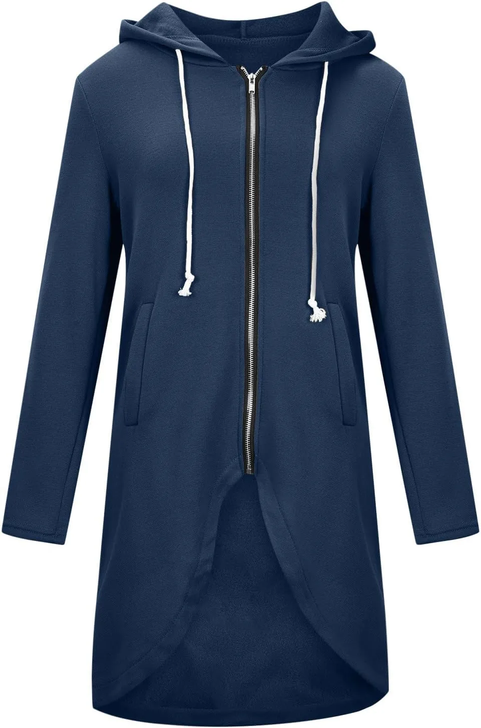 Ceboyel Women Zip Up Hoodies Zipper Long Hooded Jackets Solid Casual Tunic Sweatshirt Trendy Winter Outfits Clothes 2023