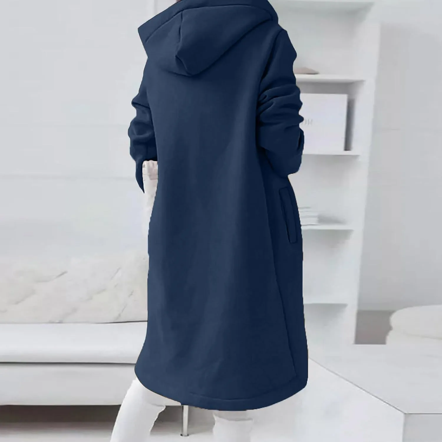 Ceboyel Women Zip Up Hoodies Zipper Long Hooded Jackets Solid Casual Tunic Sweatshirt Trendy Winter Outfits Clothes 2023
