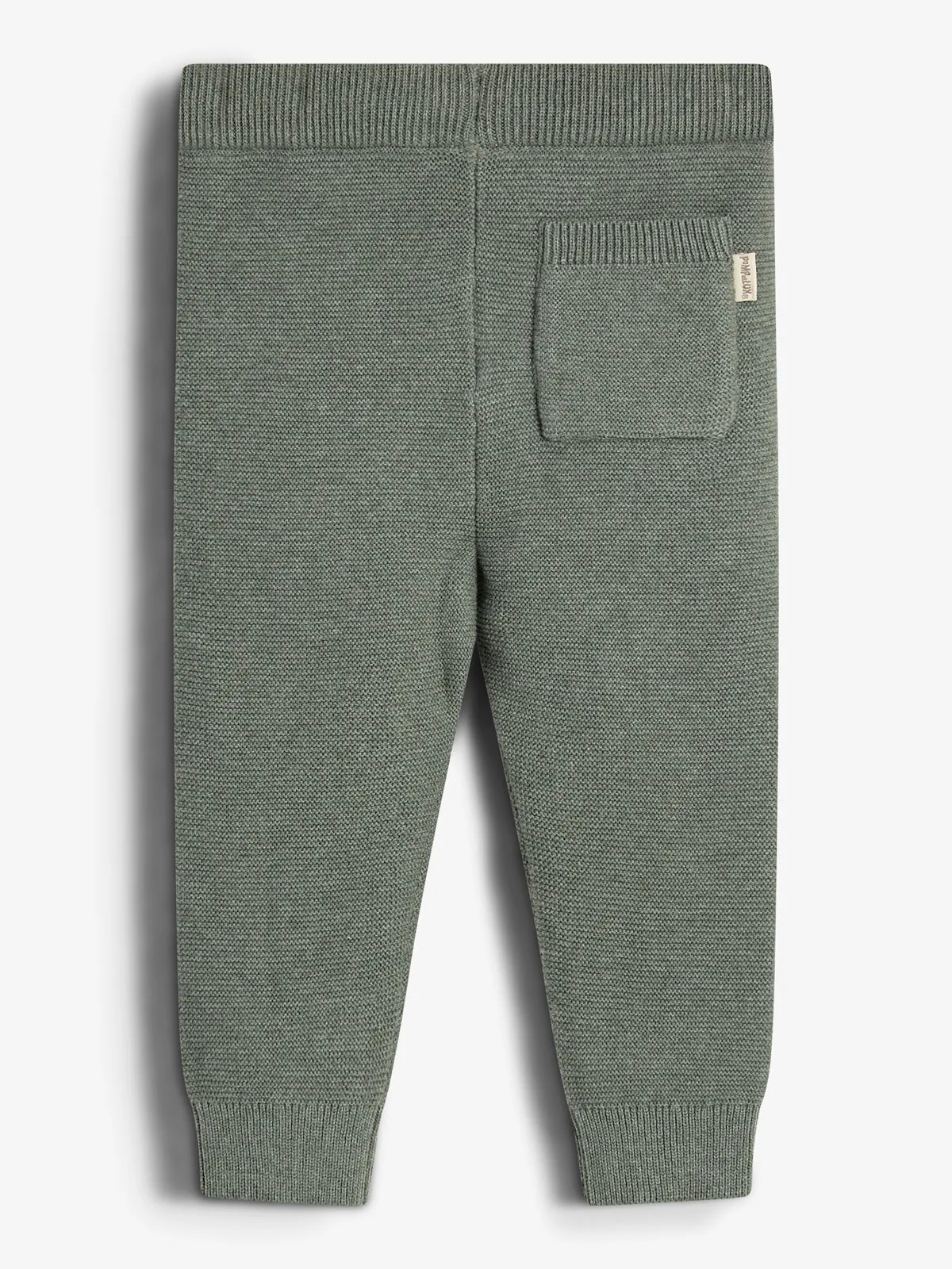Cotton Pearl Knit Trousers - Little - Green Melange