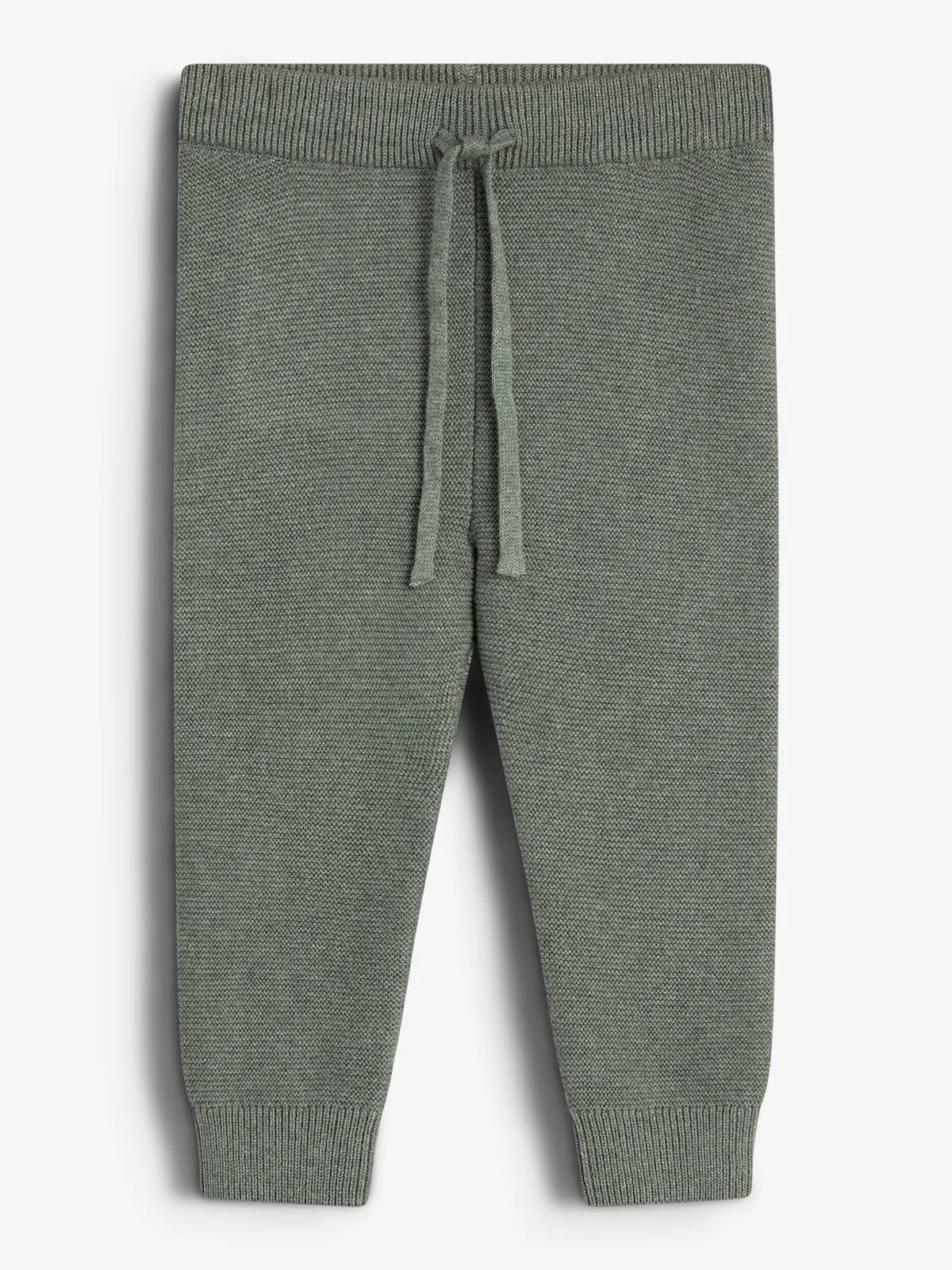 Cotton Pearl Knit Trousers - Little - Green Melange