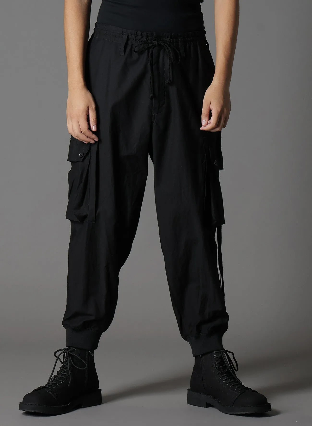 COTTON TWILL STANDARD RIBBED HEM CARGO