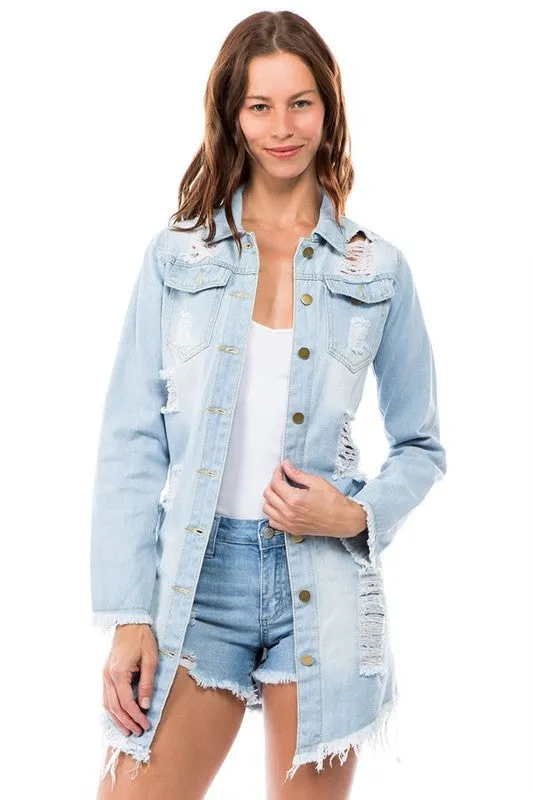 Cut in back DENIM JACKET