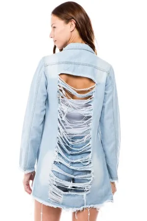 Cut in back DENIM JACKET