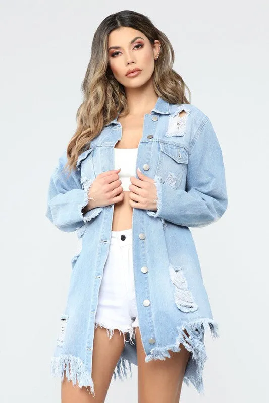 Cut in back DENIM JACKET