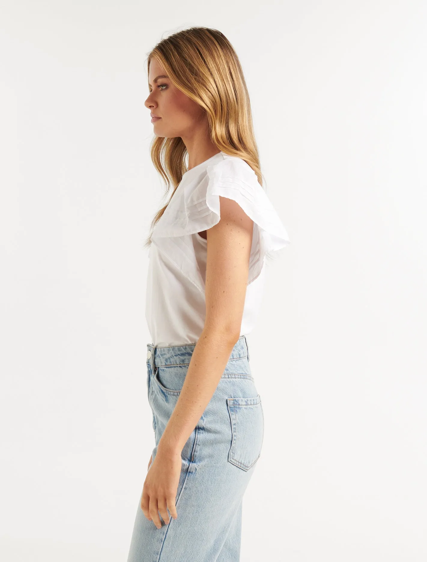 Debbie Pintuck Flutter Sleeve Top
