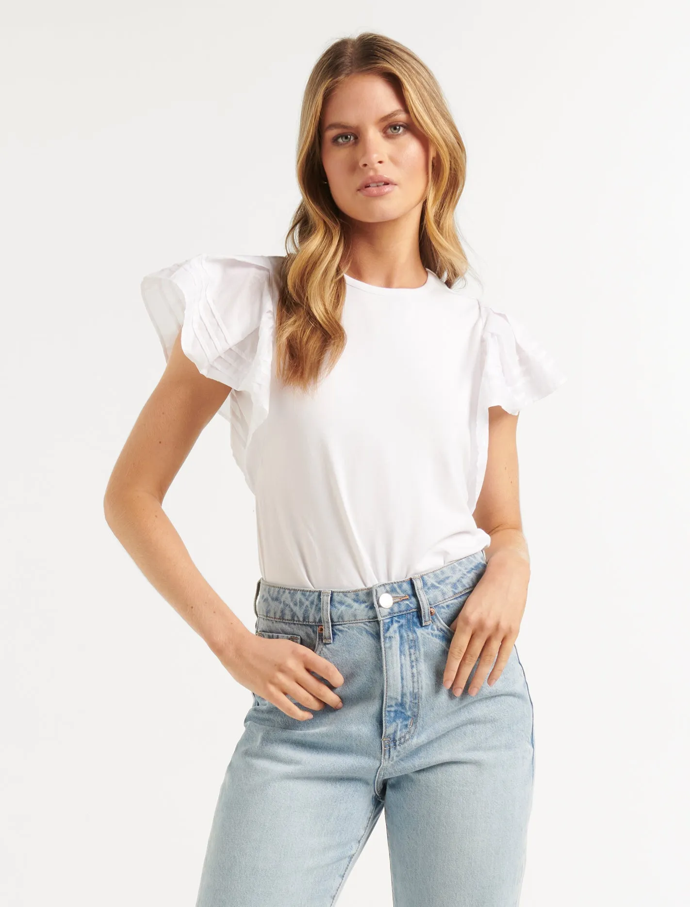 Debbie Pintuck Flutter Sleeve Top