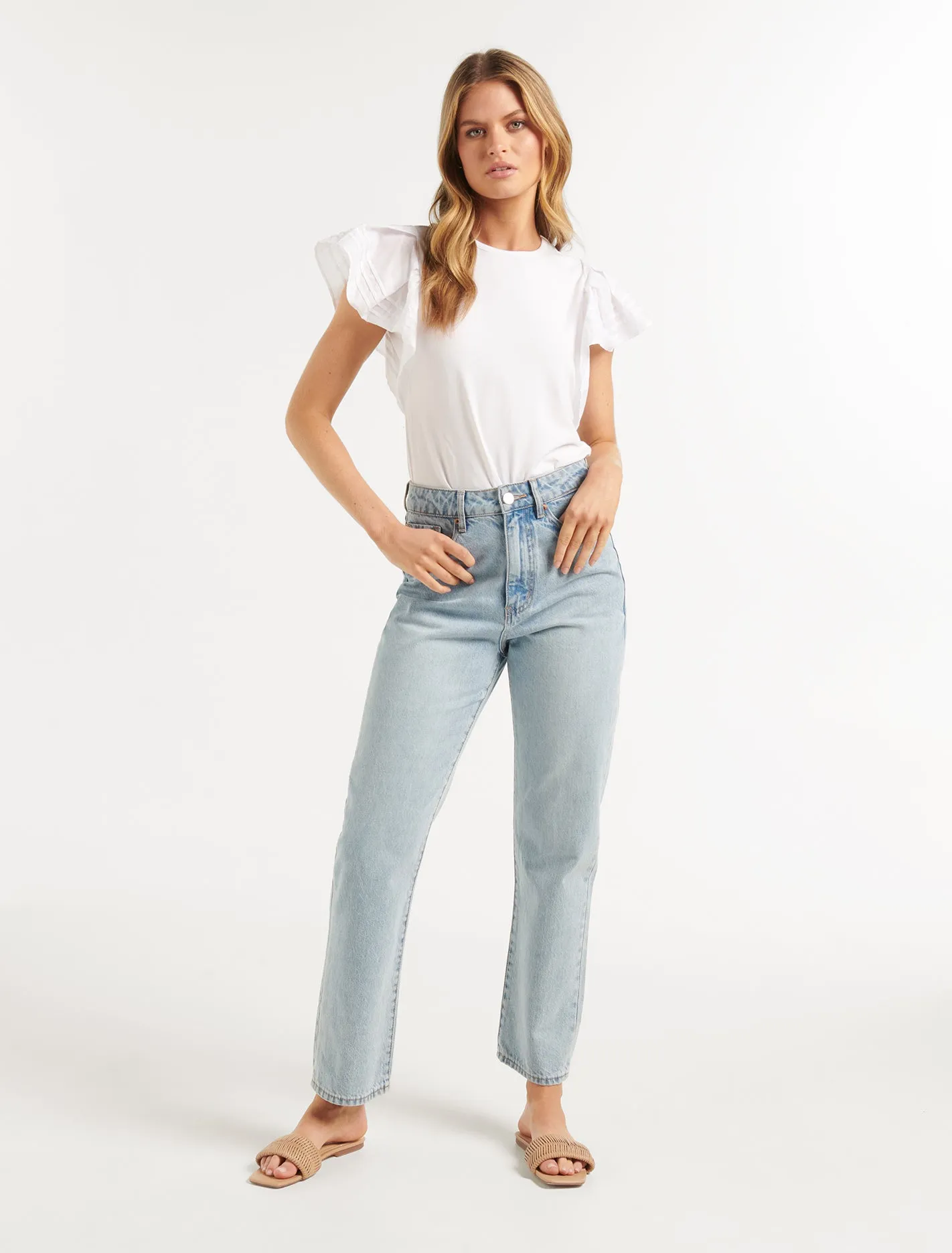 Debbie Pintuck Flutter Sleeve Top