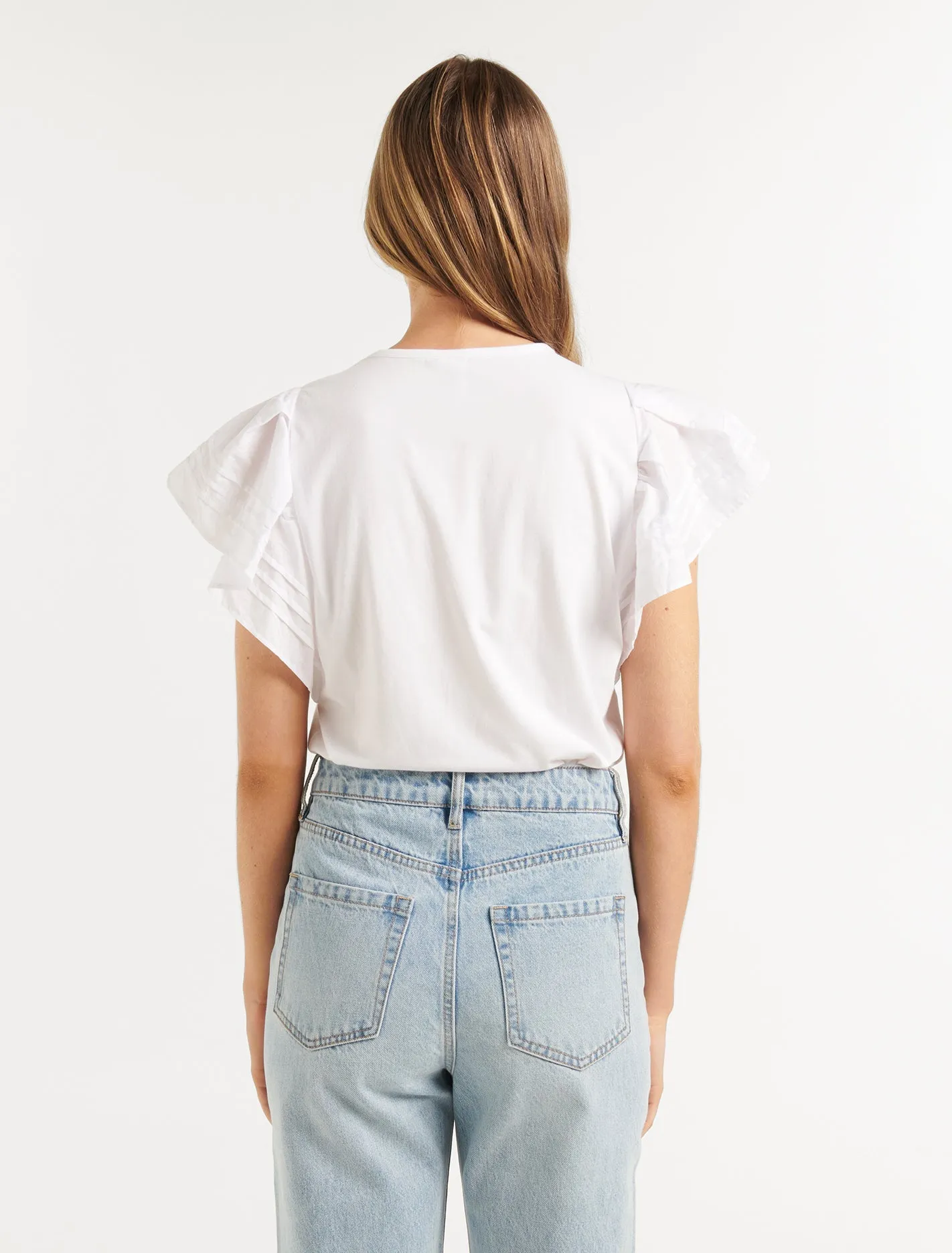 Debbie Pintuck Flutter Sleeve Top