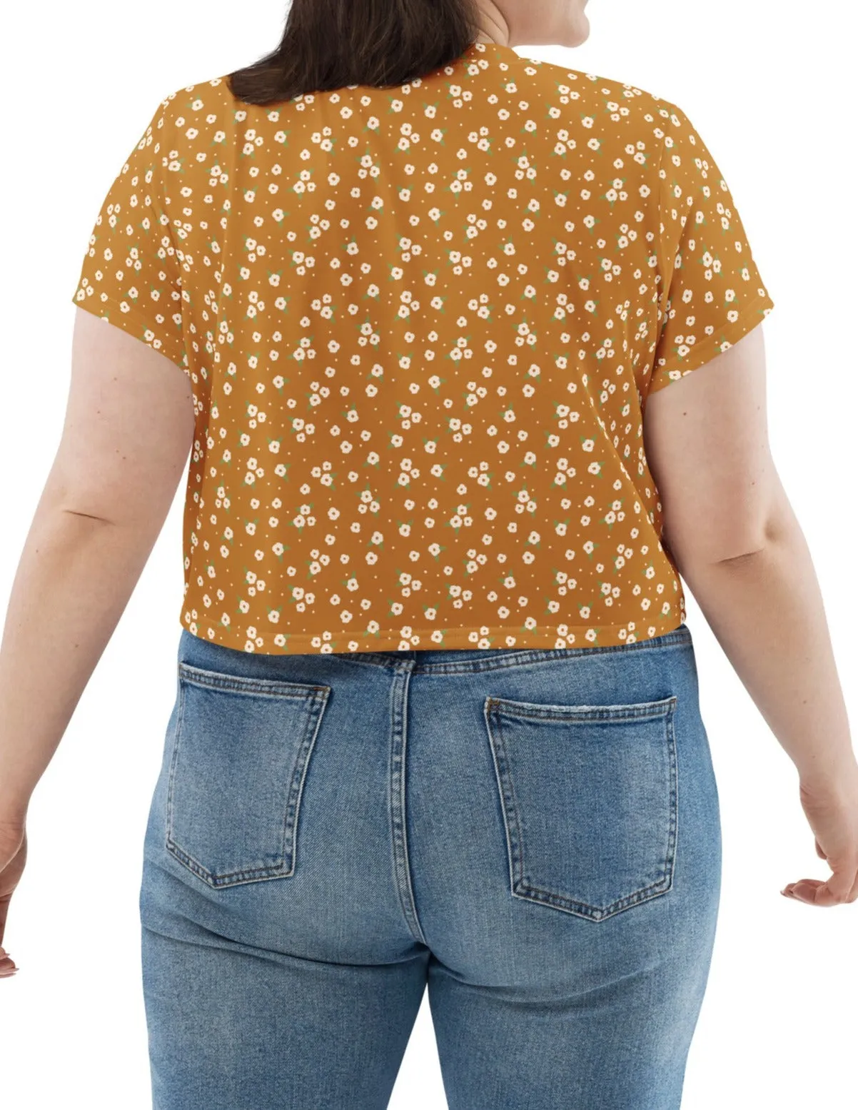 Field of Gold Floral Crop Tee