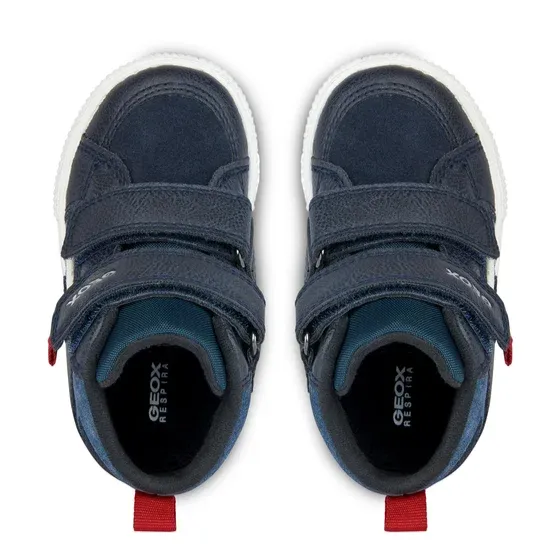 Geox children's high sneaker shoe with leather strap B36A7E-022ME-C4277 Kilwi blue