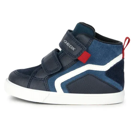 Geox children's high sneaker shoe with leather strap B36A7E-022ME-C4277 Kilwi blue