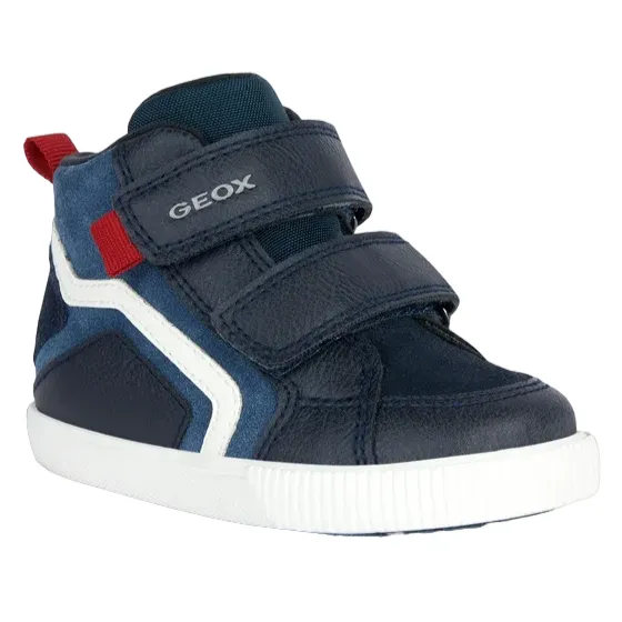 Geox children's high sneaker shoe with leather strap B36A7E-022ME-C4277 Kilwi blue
