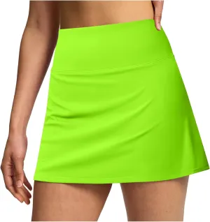 Hiking Shorts Women Workout Double Layered Pleats Running Athletic Yoga Shorts with Pockets High Waisted Lounge Skorts