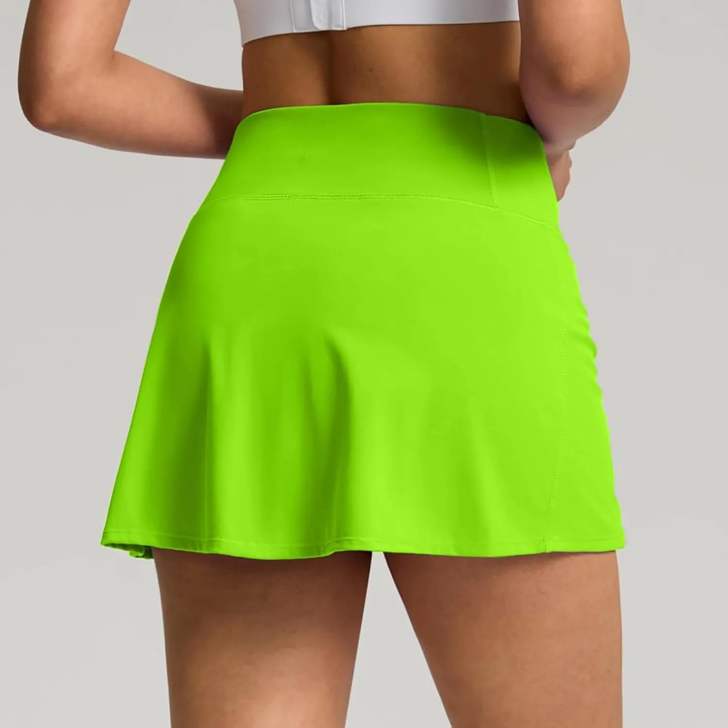 Hiking Shorts Women Workout Double Layered Pleats Running Athletic Yoga Shorts with Pockets High Waisted Lounge Skorts
