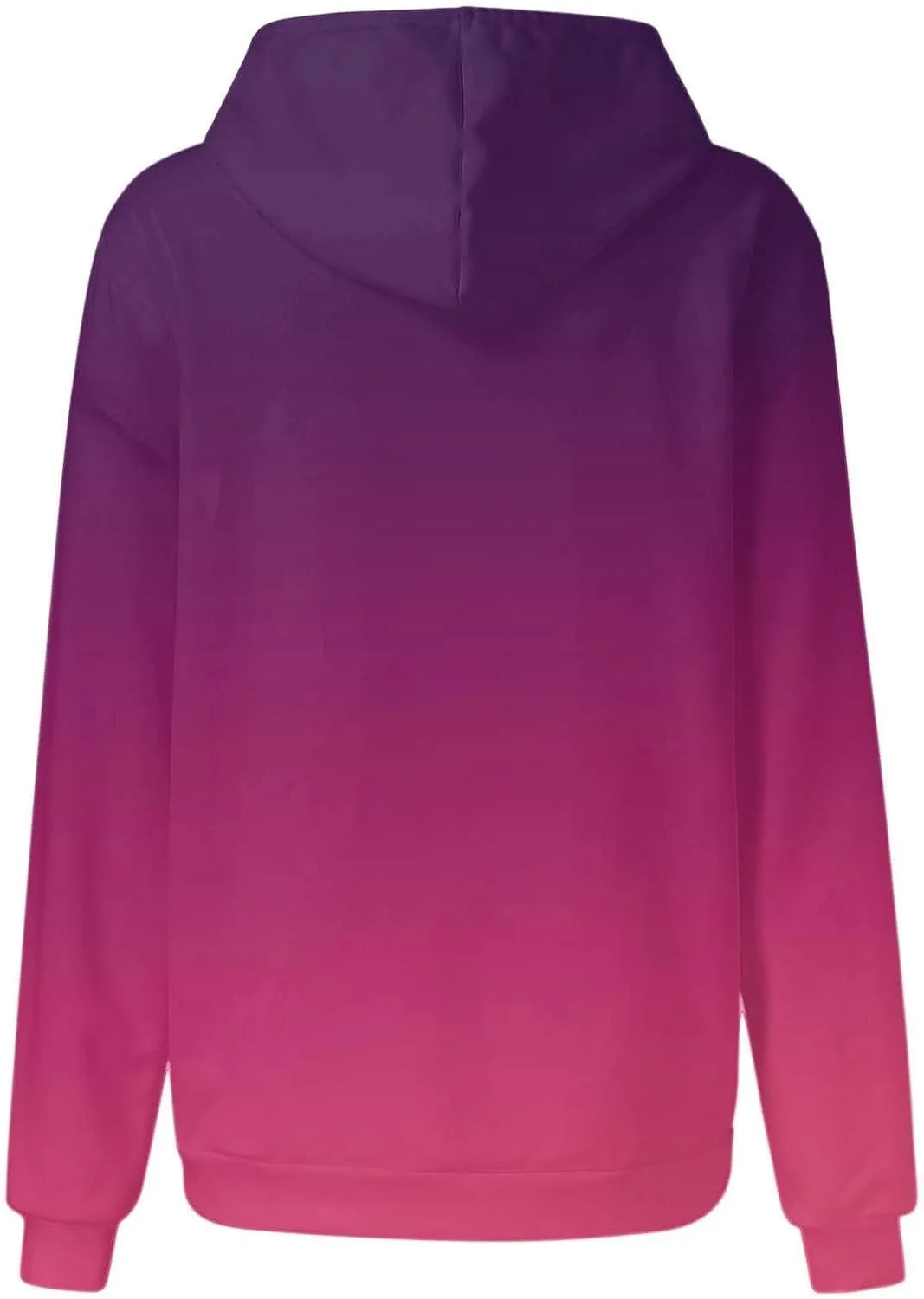 Hoodies For Women Gradient Long Sleeve Oversized Sweatshirts Loose Fit Drawstring Trendy Pullover Tops with Pocket 2024