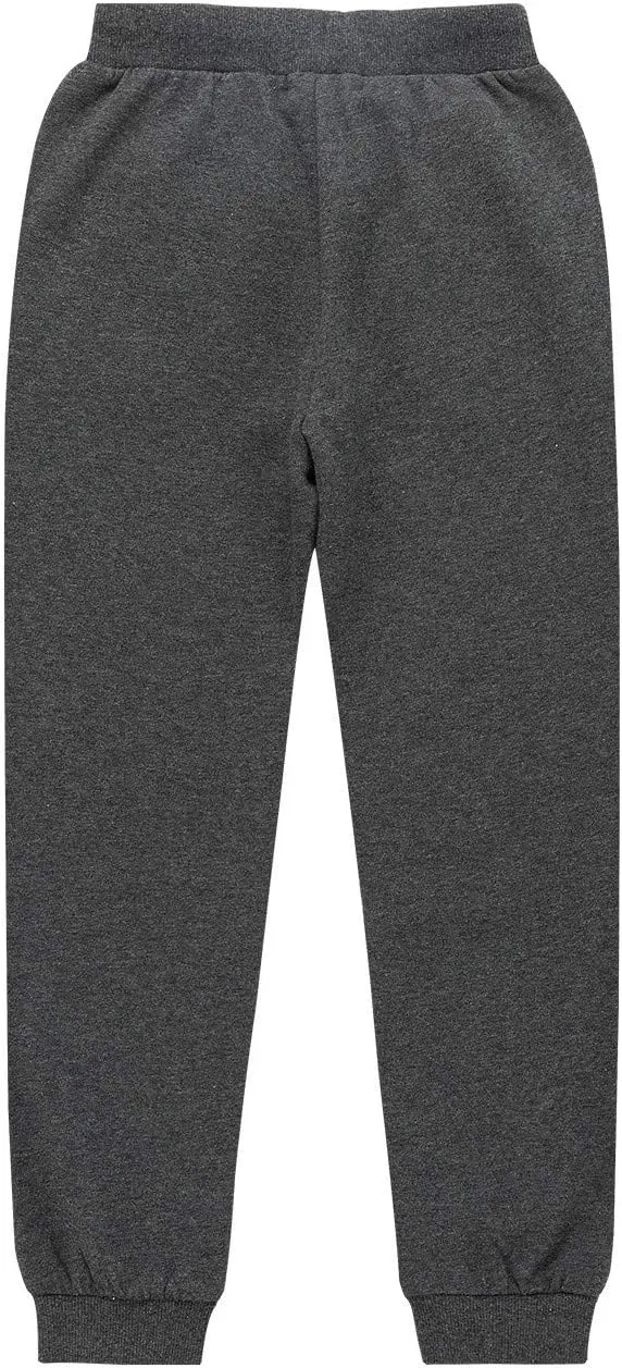Kids Soft Brushed Fleece Jogger Sweatpants Adjustable Drawstring Casual Pants for Boys and Girls 3-12 Years
