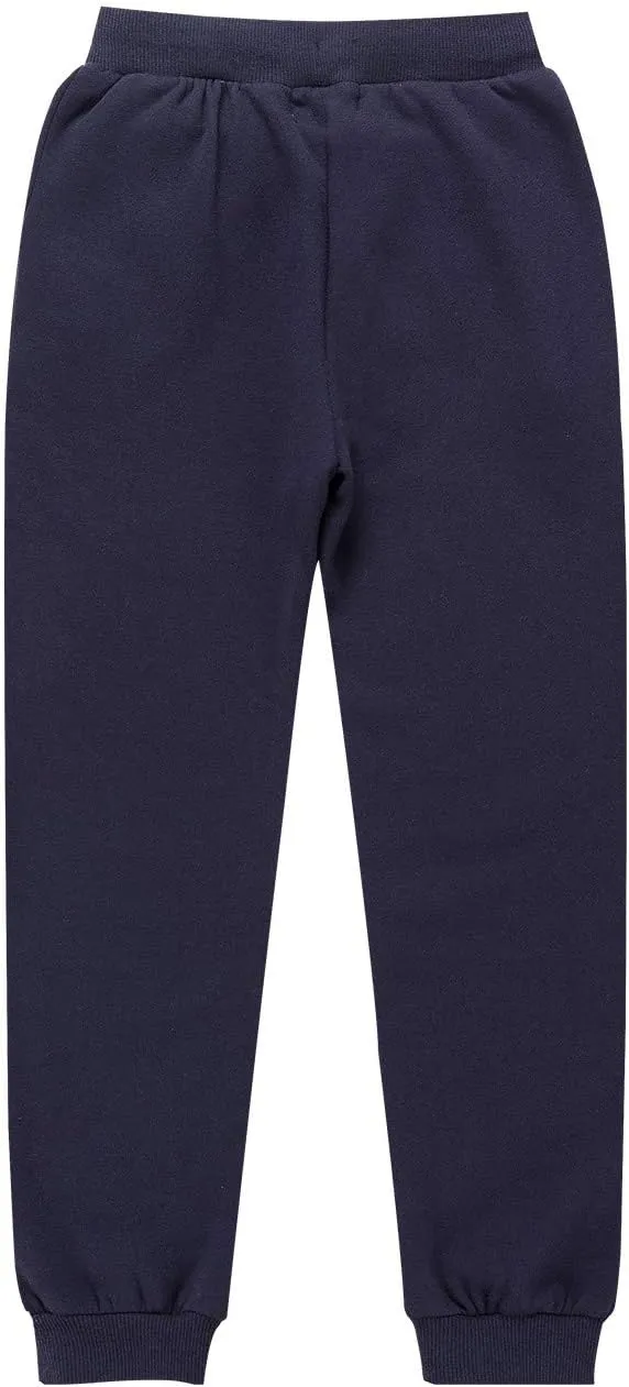 Kids Soft Brushed Fleece Jogger Sweatpants Adjustable Drawstring Casual Pants for Boys and Girls 3-12 Years