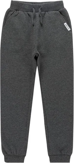 Kids Soft Brushed Fleece Jogger Sweatpants Adjustable Drawstring Casual Pants for Boys and Girls 3-12 Years