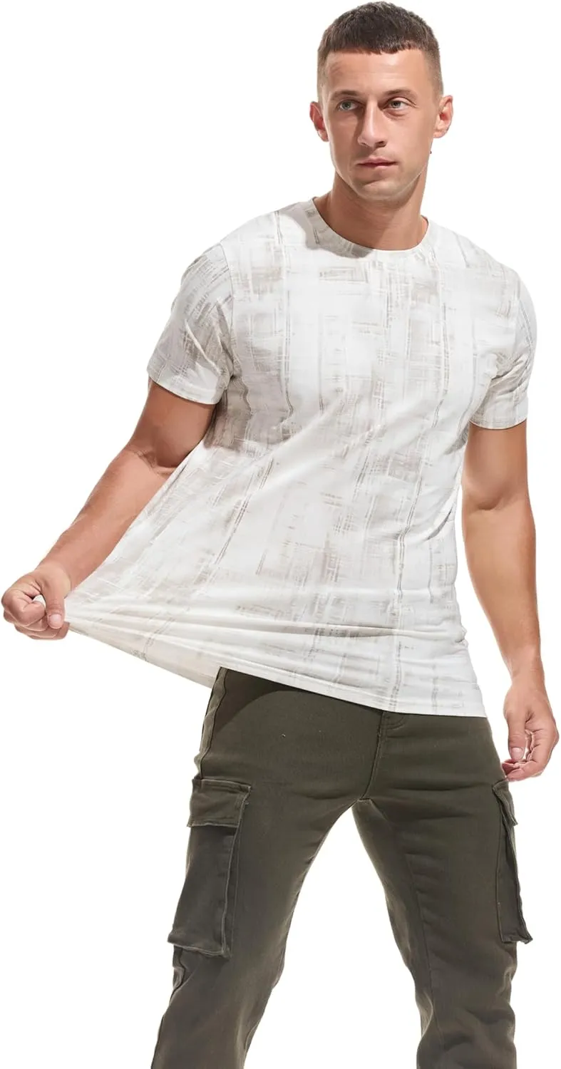 KLIEGOU Men's Graphic T-Shirt 95% Cotton Crew Neck Short Sleeve Tee Soft Stretch Casual Printed Top