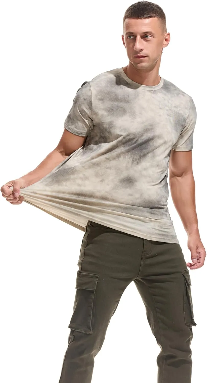KLIEGOU Men's Graphic T-Shirt 95% Cotton Crew Neck Short Sleeve Tee Soft Stretch Casual Printed Top