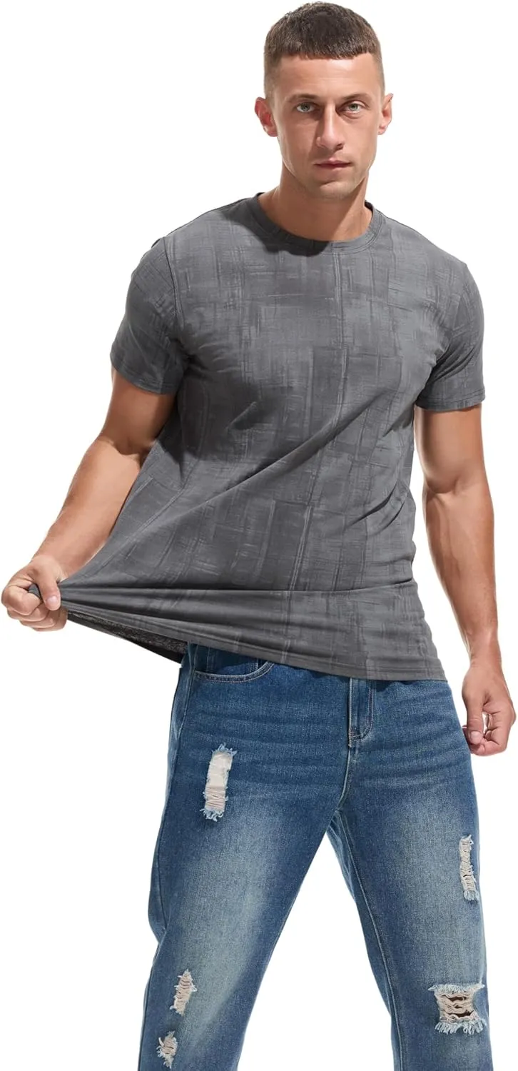 KLIEGOU Men's Graphic T-Shirt 95% Cotton Crew Neck Short Sleeve Tee Soft Stretch Casual Printed Top
