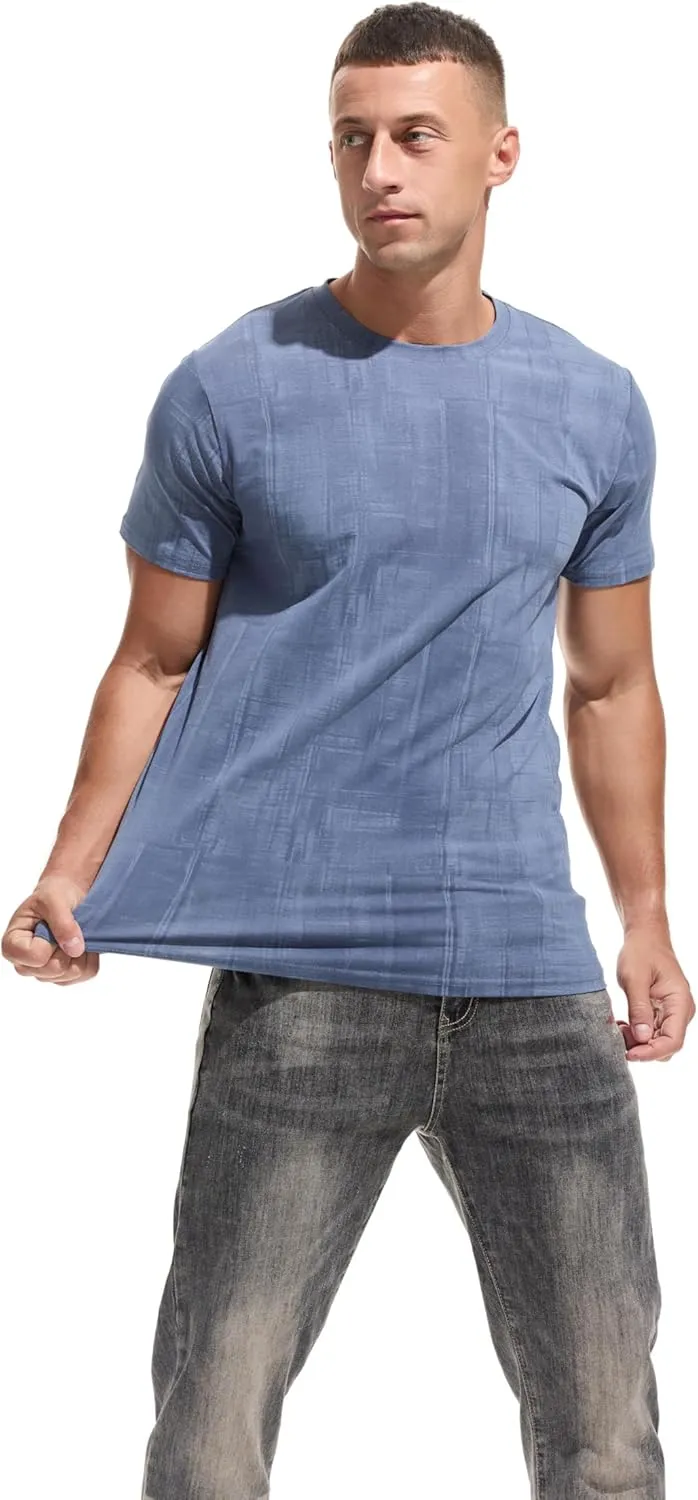KLIEGOU Men's Graphic T-Shirt 95% Cotton Crew Neck Short Sleeve Tee Soft Stretch Casual Printed Top