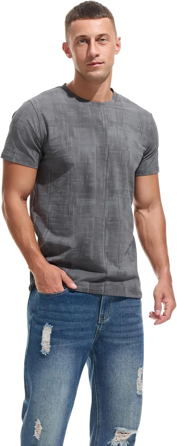 KLIEGOU Men's Graphic T-Shirt 95% Cotton Crew Neck Short Sleeve Tee Soft Stretch Casual Printed Top