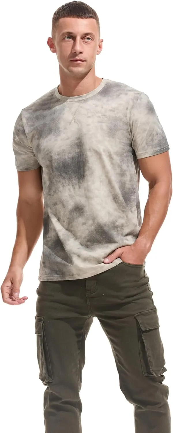 KLIEGOU Men's Graphic T-Shirt 95% Cotton Crew Neck Short Sleeve Tee Soft Stretch Casual Printed Top