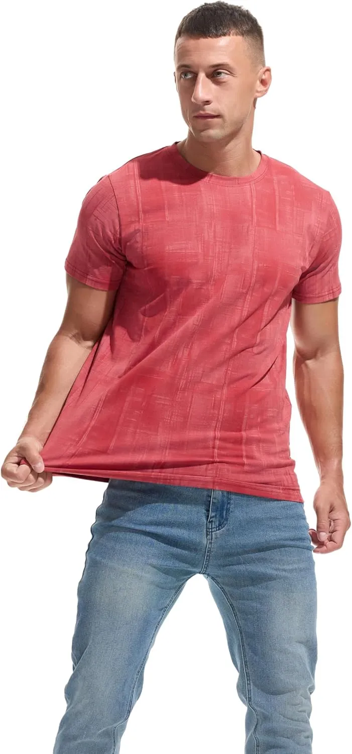 KLIEGOU Men's Graphic T-Shirt 95% Cotton Crew Neck Short Sleeve Tee Soft Stretch Casual Printed Top