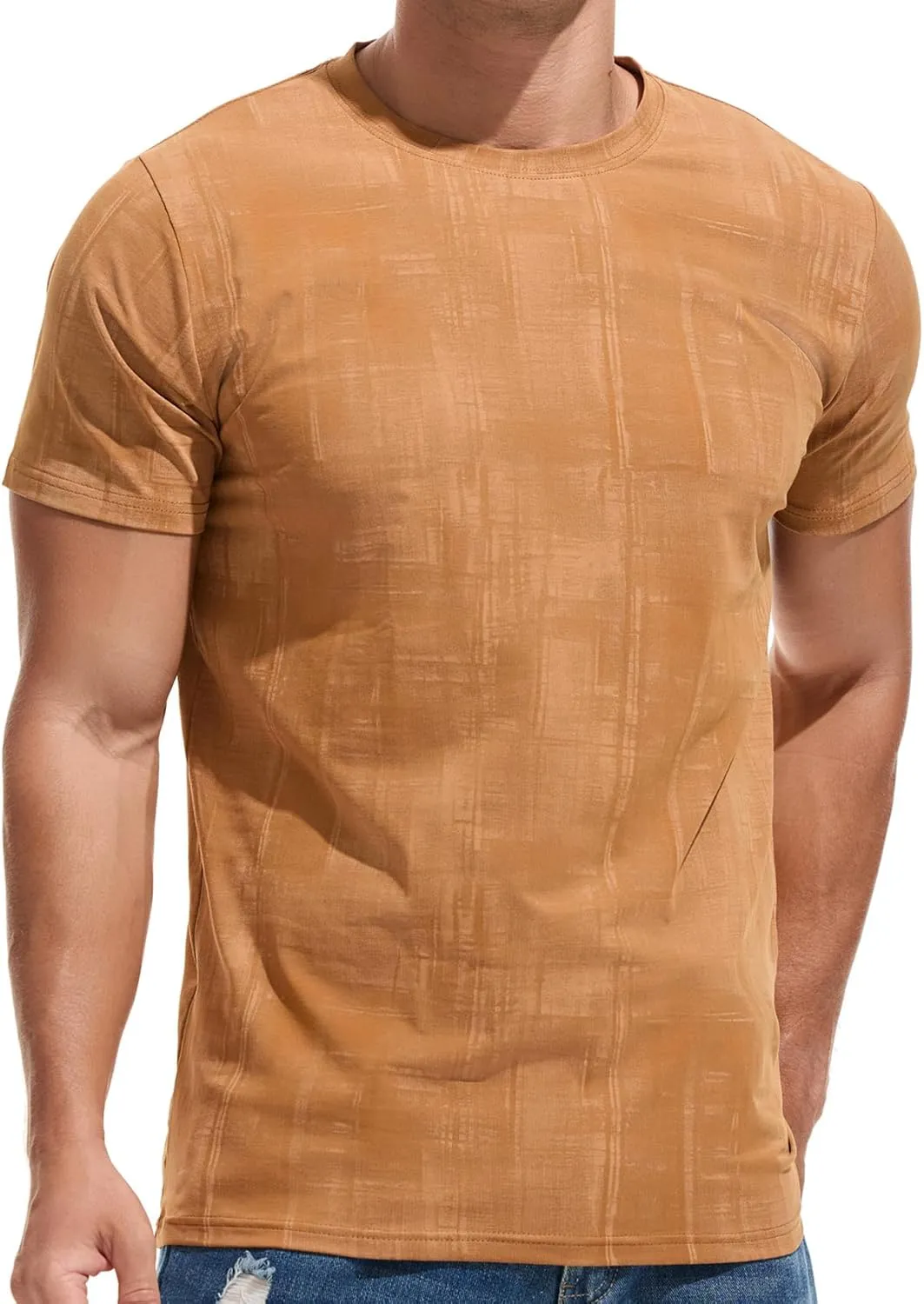 KLIEGOU Men's Graphic T-Shirt 95% Cotton Crew Neck Short Sleeve Tee Soft Stretch Casual Printed Top