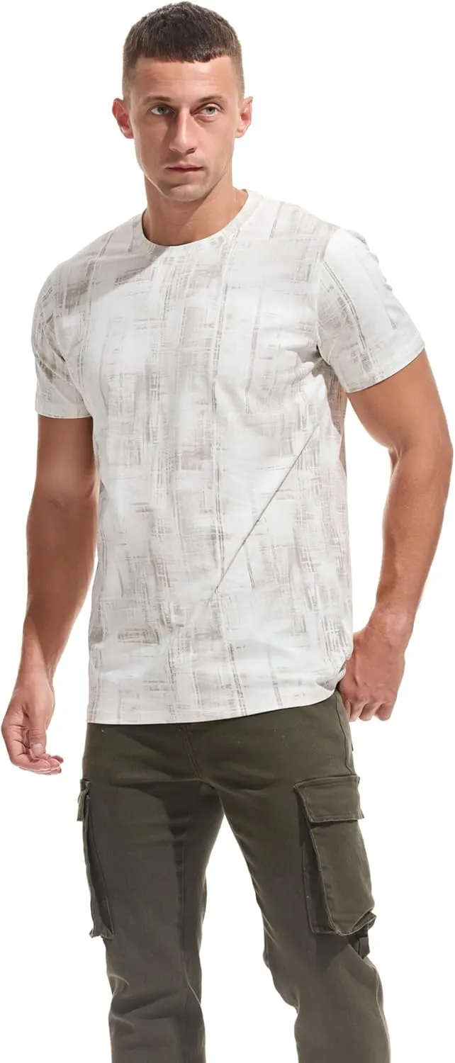 KLIEGOU Men's Graphic T-Shirt 95% Cotton Crew Neck Short Sleeve Tee Soft Stretch Casual Printed Top