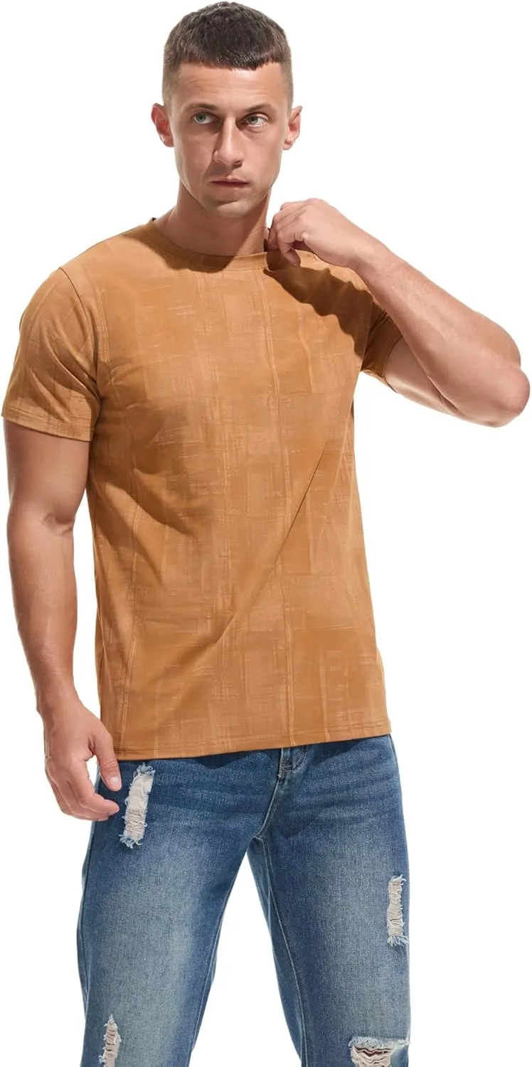 KLIEGOU Men's Graphic T-Shirt 95% Cotton Crew Neck Short Sleeve Tee Soft Stretch Casual Printed Top