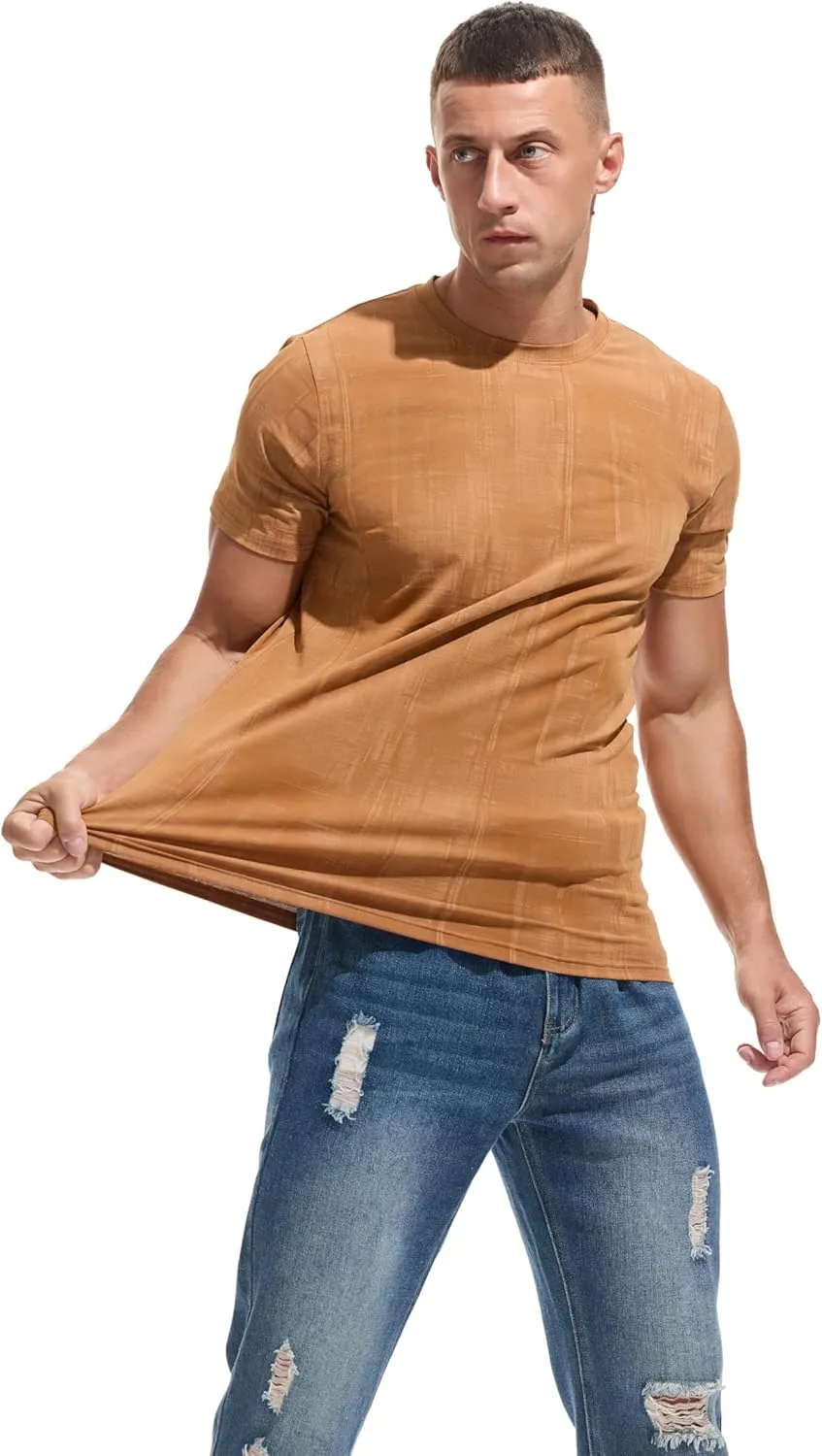 KLIEGOU Men's Graphic T-Shirt 95% Cotton Crew Neck Short Sleeve Tee Soft Stretch Casual Printed Top