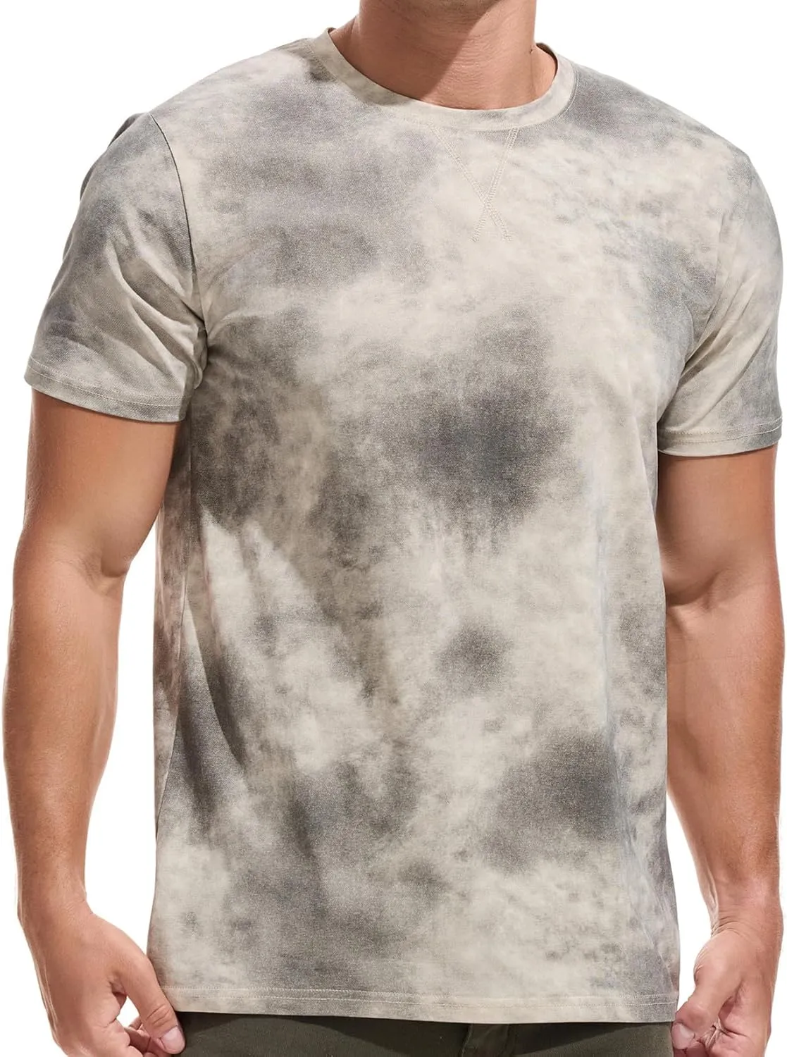 KLIEGOU Men's Graphic T-Shirt 95% Cotton Crew Neck Short Sleeve Tee Soft Stretch Casual Printed Top
