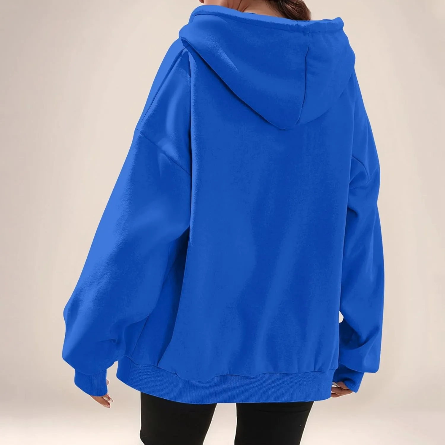 lcyhony Womens Fleece Zip Up Hoodie Trendy Oversized Long Sleeve Sweatshirt Lightweight Casual Workout Jackets with Pockets