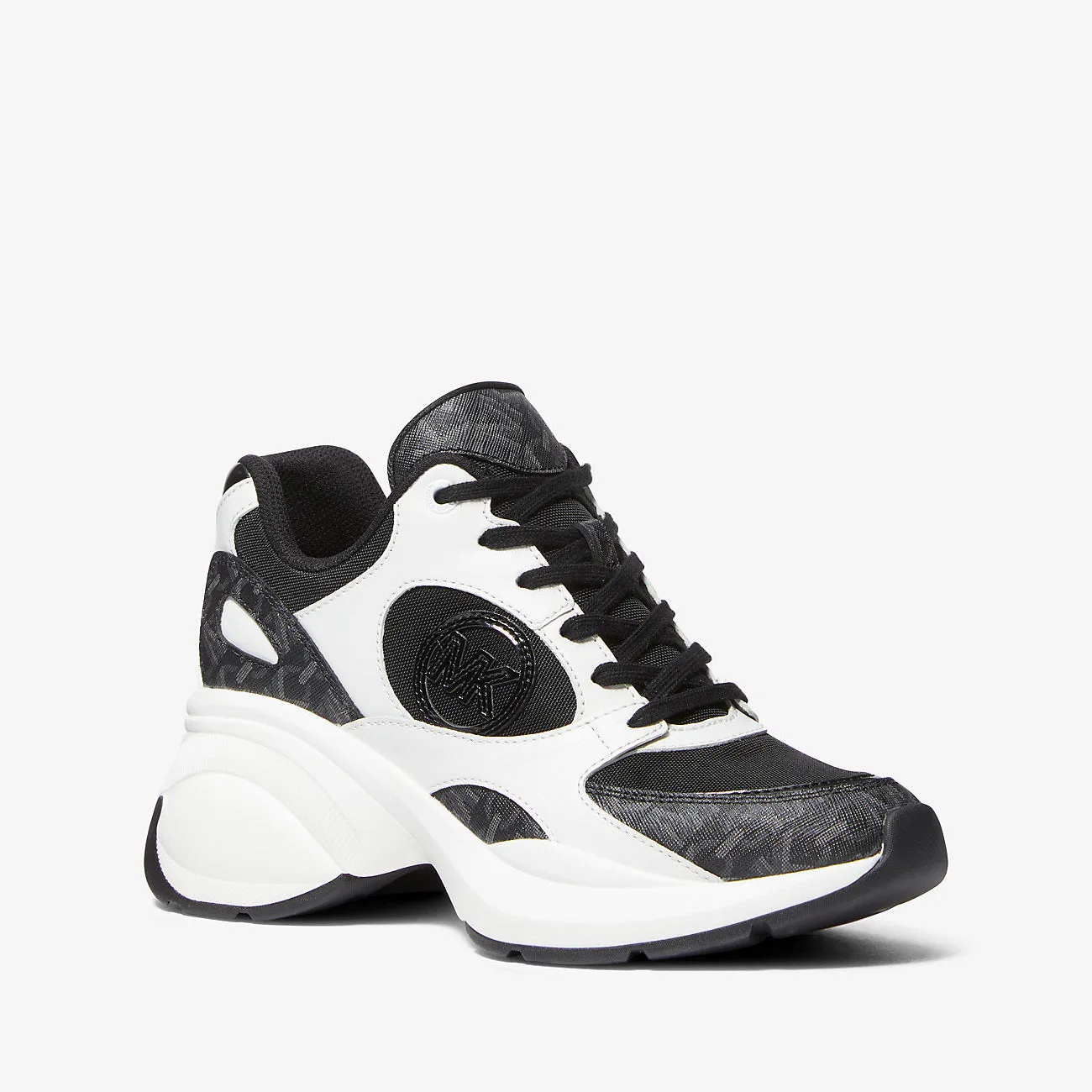 MICHAEL Michael Kors Zuma Empire Signature Logo and Mesh Sneakers, black