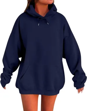 Oversized Hoodie for Women Plus Size Lightweight Fleece Hooded Sweatshirts Drop Shoulder Drawstring Pullover Hoodies